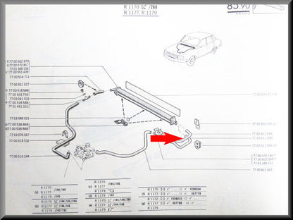 Kachelslang – Renault 12 – Renault 15 - OEM 7700611598