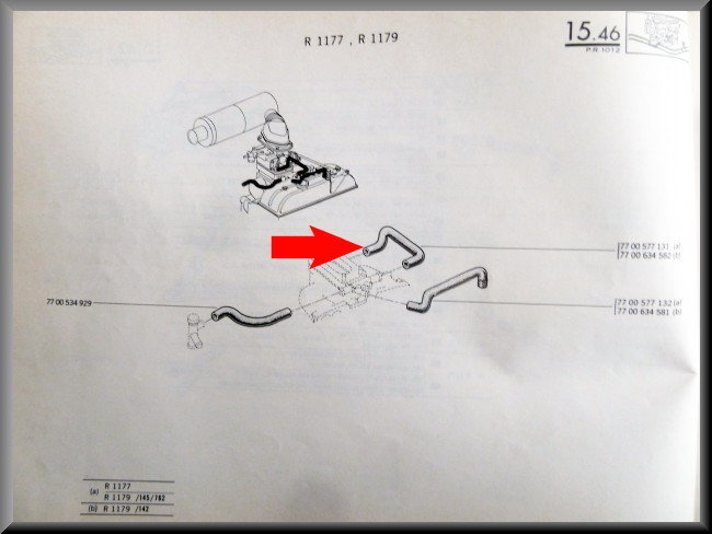 Carburateur koelslang – Renault 12 TS – OEM 7700577131