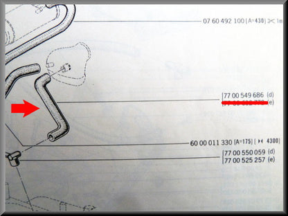 Tuyau de carburateur – Renault 12 – OEM 7700549686
