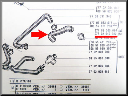 Carburateurslang – Renault 12 – OEM 7702040752