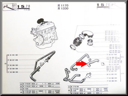 Carburateurslang – Renault 12 – OEM 7702040752