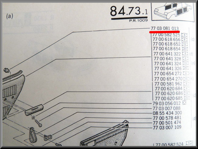 Armsteunbevestiging met moer achter – Renault 12 – Renault 15 - Renault 17 - OEM 7703081013