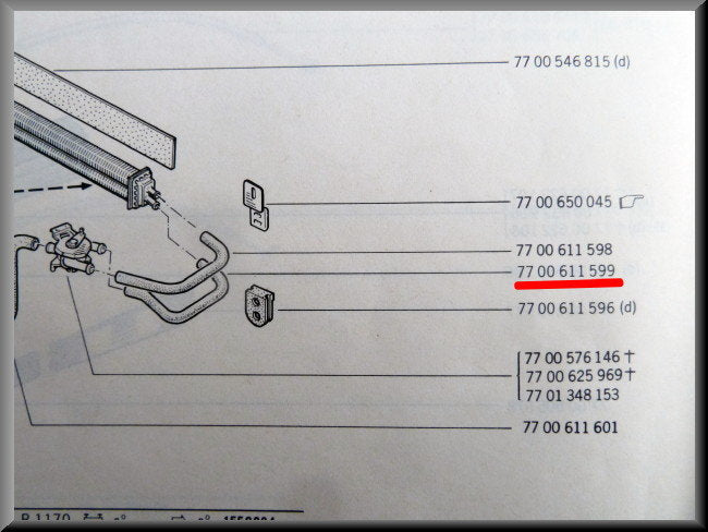 Kachelslang – Renault 12 – OEM 7700611599