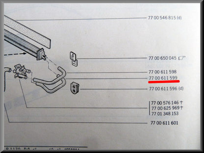 Kachelslang – Renault 12 – OEM 7700611599