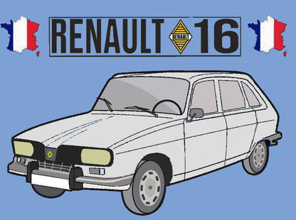 Porte-clés (blanc) – Renault 16 TL