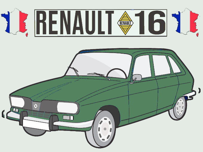Sleutelhanger (groen) – Renault 16 TL