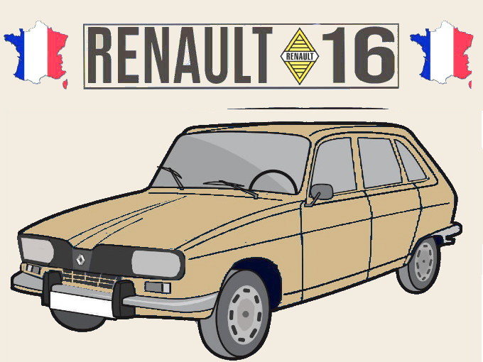 Porte-clés (beige) – Renault 16 TL