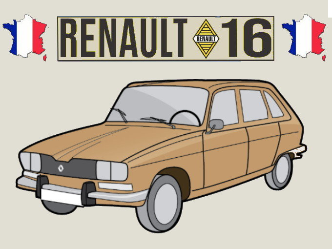 Key ring (beige) – Renault 16 TX