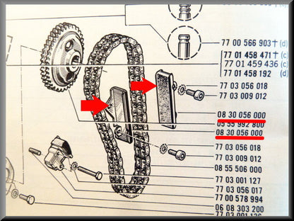 Timing chain guides – Renault 12 Gordini - Renault 15 - Renault 17 - Renault 16 - – OEM 0830056000