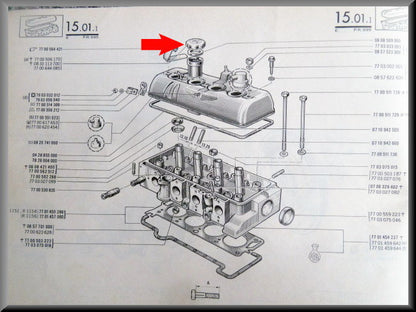 Oil cap – Renault 12 – Renault 15 - Renault 17 - Renault 16 - OEM 7700644083