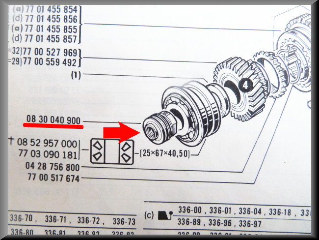 Wormwiel (4 bak) – Renault 16 – OEM 0830040900