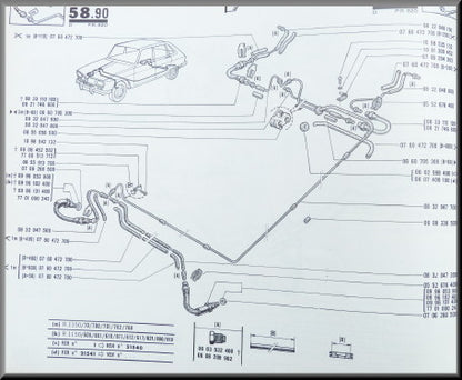 Remleidingset voorzijde – Renault 16