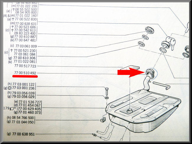 Rubber vulhals benzinetank  – Renault 12 – OEM 7700510492