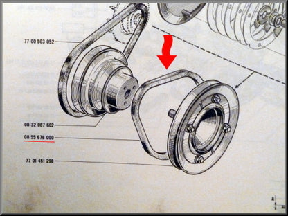 Courroie trapézoïdale petite – Renault 16 – OEM 0855676000 / 7700624261