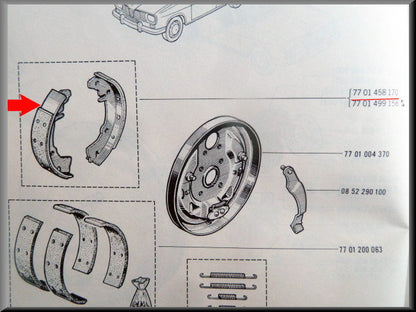 Mâchoires de frein (système Bendix) – Renault 16 – OEM 7701458170