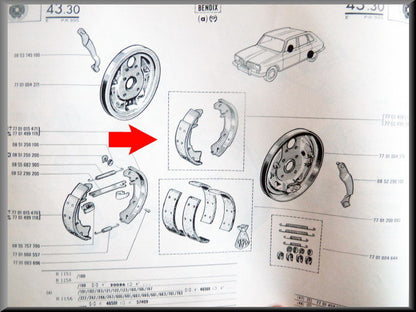 Mâchoires de frein (système Bendix) – Renault 16 – OEM 7701458170