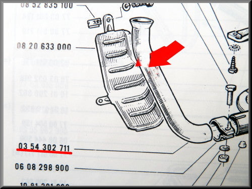 Uitlaat vlampijpje – Renault 16 L, TL, TA – OEM 0354302711
