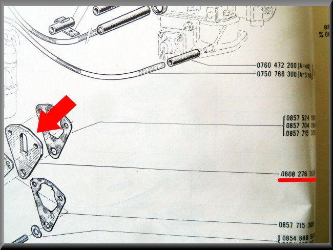 Fuel pump gasket plate (Bakelite) – Renault 16 TL, L – OEM 0608276100 / 7700563867