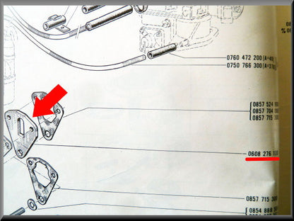 Fuel pump gasket plate (Bakelite) – Renault 16 TL, L – OEM 0608276100 / 7700563867