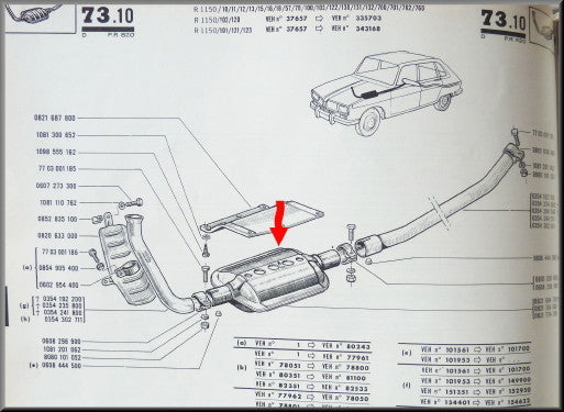 Amortisseur avant – Renault 16 L (1150) – OEM 0821764600