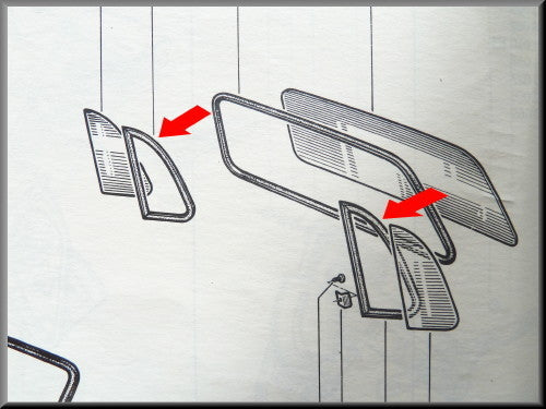 Rubber triangle windows – Renault 16 – OEM 0354123000 / 0354123100