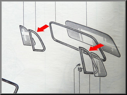 Rubber triangle windows – Renault 16 – OEM 0354123000 / 0354123100