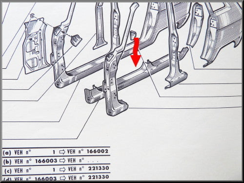 Kokerbalk links – Renault 16 – OEM 0710976400