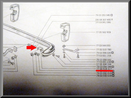 Bumpersteun links achter – Renault 12 – OEM 7700518317