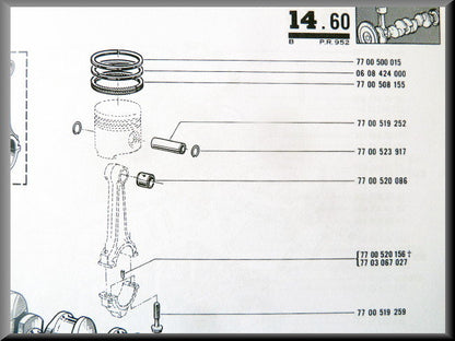 Piston rings (set) – Renault 12 Gordini – Renault 15 - Renault 17 - Renault 16 - OEM 7700500015 / 0608424000 / 7700508155