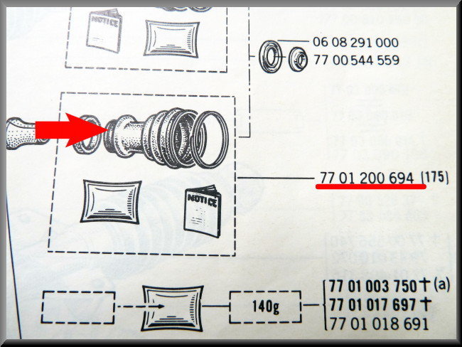 Driveshaft boot (Inner diameter: 28mm + 78mm + 120mm) without clamps – Renault 16 – Renault 5 – Renault various – OEM 7701200694