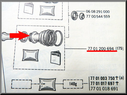 Driveshaft boot (Inner diameter: 28mm + 78mm + 120mm) without clamps – Renault 16 – Renault 5 – Renault various – OEM 7701200694