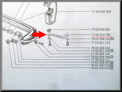 Bumpersteun links achter – Renault 12 – OEM 7700510780