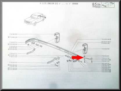 Bumpersteun links achter – Renault 12 – OEM 7700510780