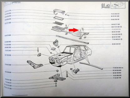 Carrosserie bout – Renault 16 – OEM 7703016344 / 0607273300