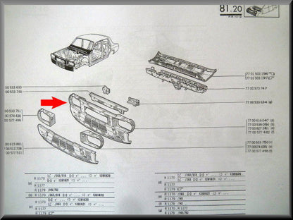 Façade avant - Renault 12 nouveau modèle – OEM 7700627361