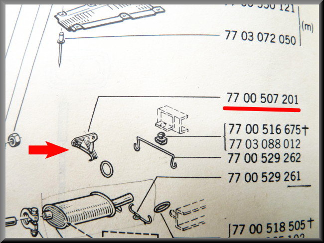 Uitlaat beugel – Renault 12 – OEM 7700507201