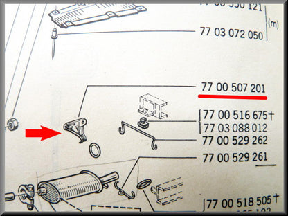 Uitlaat beugel – Renault 12 – OEM 7700507201