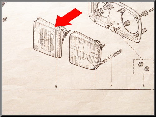 Koplamp links binnen (wit) – Renault 16 TX >1976 – OEM 7701018374