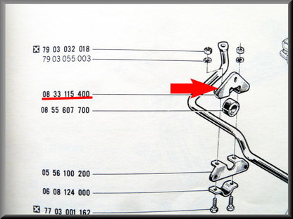 Bevestigingsbeugel stabilisatorstang bovenzijde – Renault 16 – OEM 0833115400
