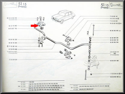 Bevestigingsbeugel stabilisatorstang bovenzijde – Renault 16 – OEM 0833115400