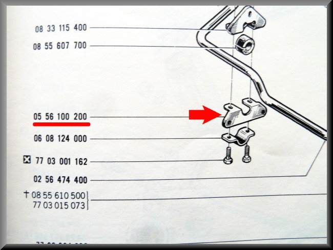 Support de barre stabilisatrice – Renault 16 – OEM 0556100200