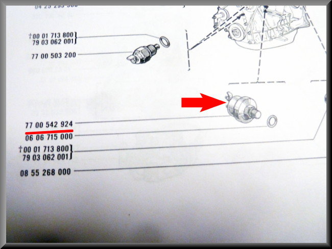 Capteur de pression d'huile – Renault 12 Gordini, Renault 17 – OEM 7700542924