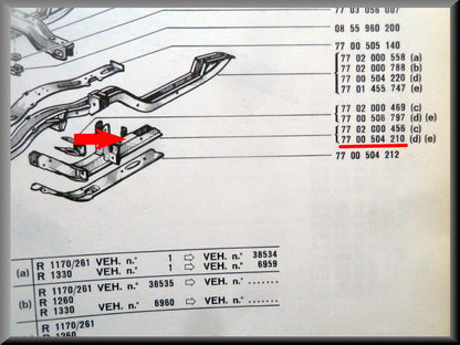 Chassisbalk links – Renault 12 – OEM 7700504210