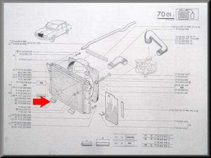 Radiateur rubber – Renault 12 – OEM 7700613390