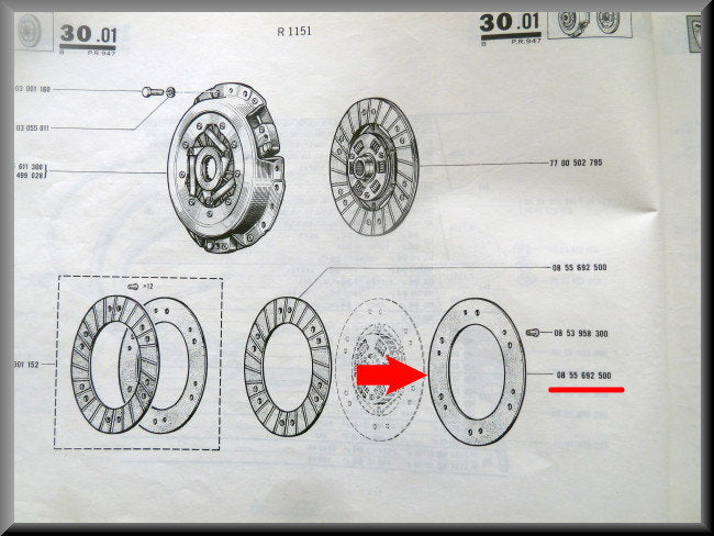 Voering koppelingsplaat (set van 2) – Renault 16 – OEM 0855692500