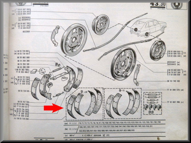 Remvoering set (2 groottes) – Renault 16 – OEM 0855739200