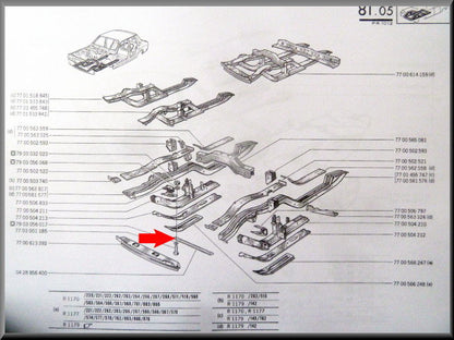 Longeron de châssis – Renault 12 – OEM 0428856400
