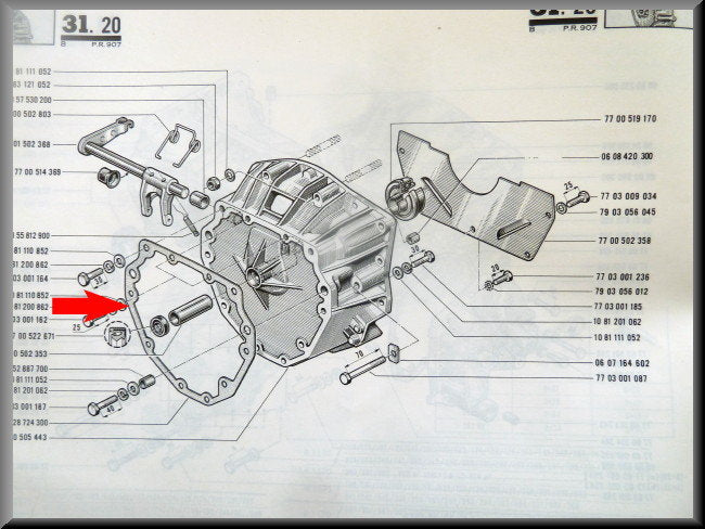 Flywheel housing gasket – Renault 12 – Renault 15 - Renault 17 - Renault 16 - OEM 0428724300