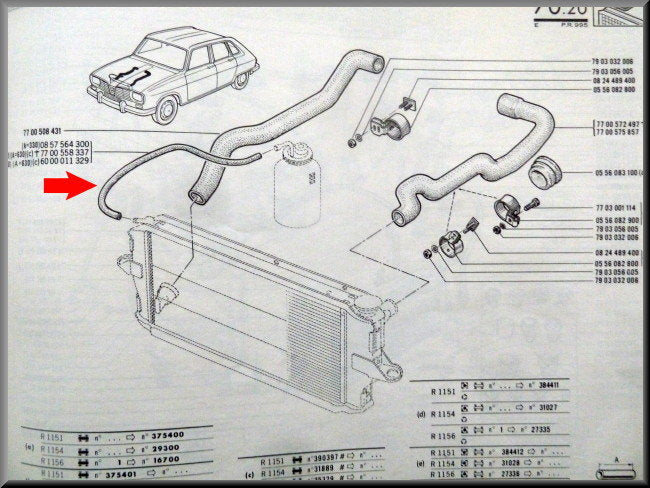 Expansievat slang – Renault 12 – OEM 6000011529