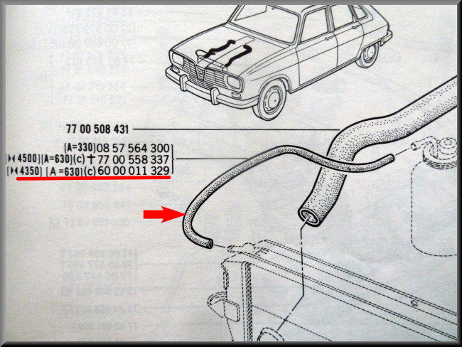 Expansievat slang – Renault 12 – OEM 6000011529